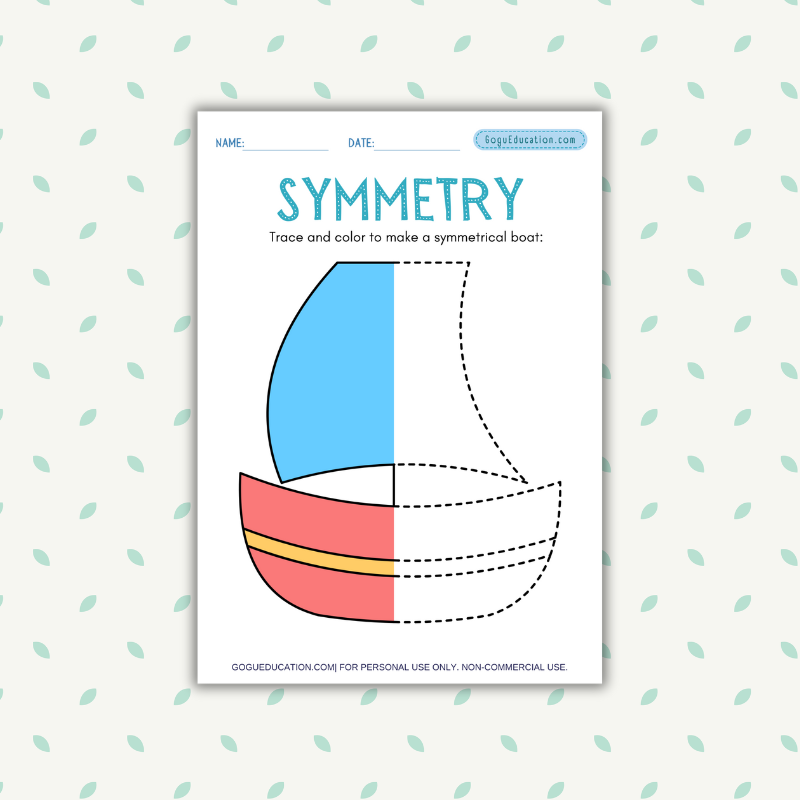 Drawing Worksheet Boat Symmetry Gogu Education