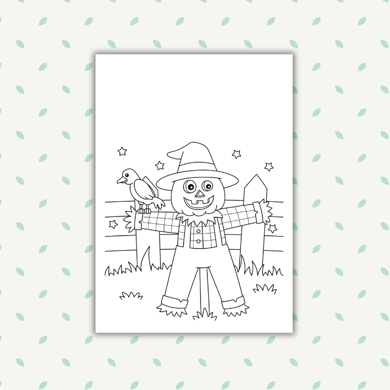 Halloween Coloring Scarecrow