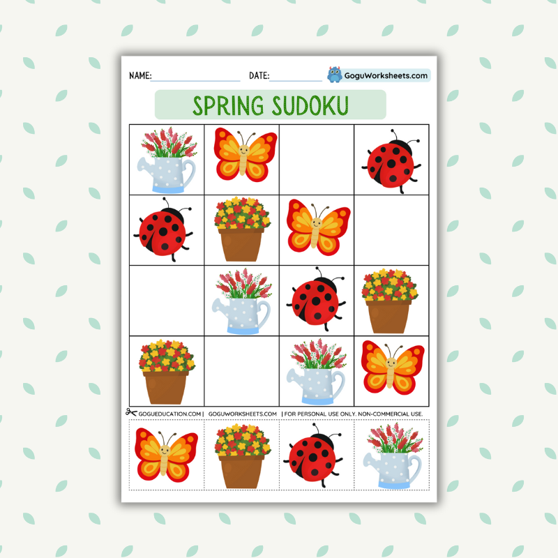 Spring Sudoku Worksheet